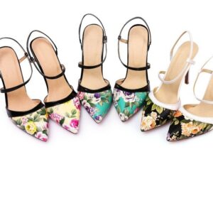 Printed baotou stiletto women's shoes pointed big size ladies high heels