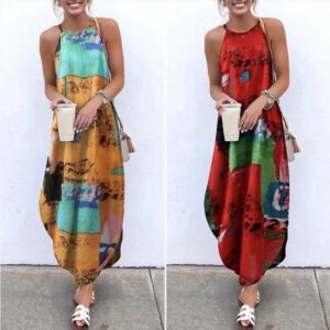 One Word Neck Dovetail Suspender Dress Women