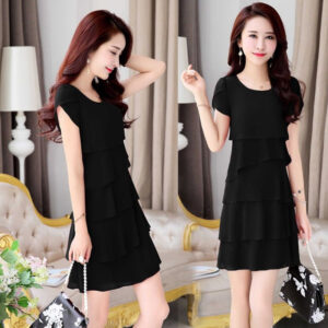 Large Size Loose And Thin Chiffon Dress Covering Belly Layer