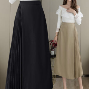 Irregular Pleated Skirt And Umbrella Skirt Mid-length High Waist