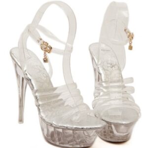Crystal High-heeled Sandals With Platforms