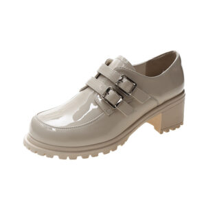 Women's High-heeled British Style Leather Shoes