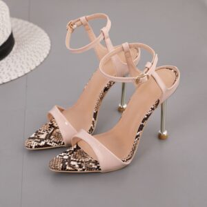 New Style Pointed Toe Stiletto Fashionable And Comfortable Large Size Snake Print Women's Shoes
